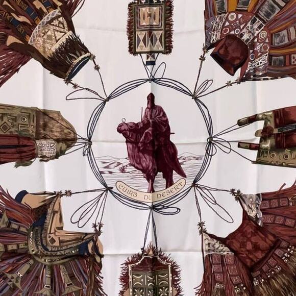 Hermes Hermès Cuirs Du Desert Silk Scarf 90cm Square Carre - Picture 14 of 16